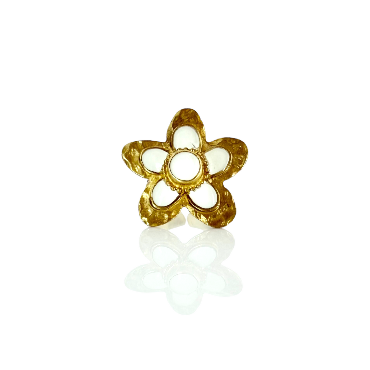 St. Tropez Quinpetal Ring - Soft White - Gold