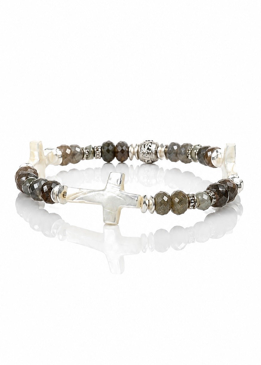 Ever True Trinity Pearl Cross (Silver)