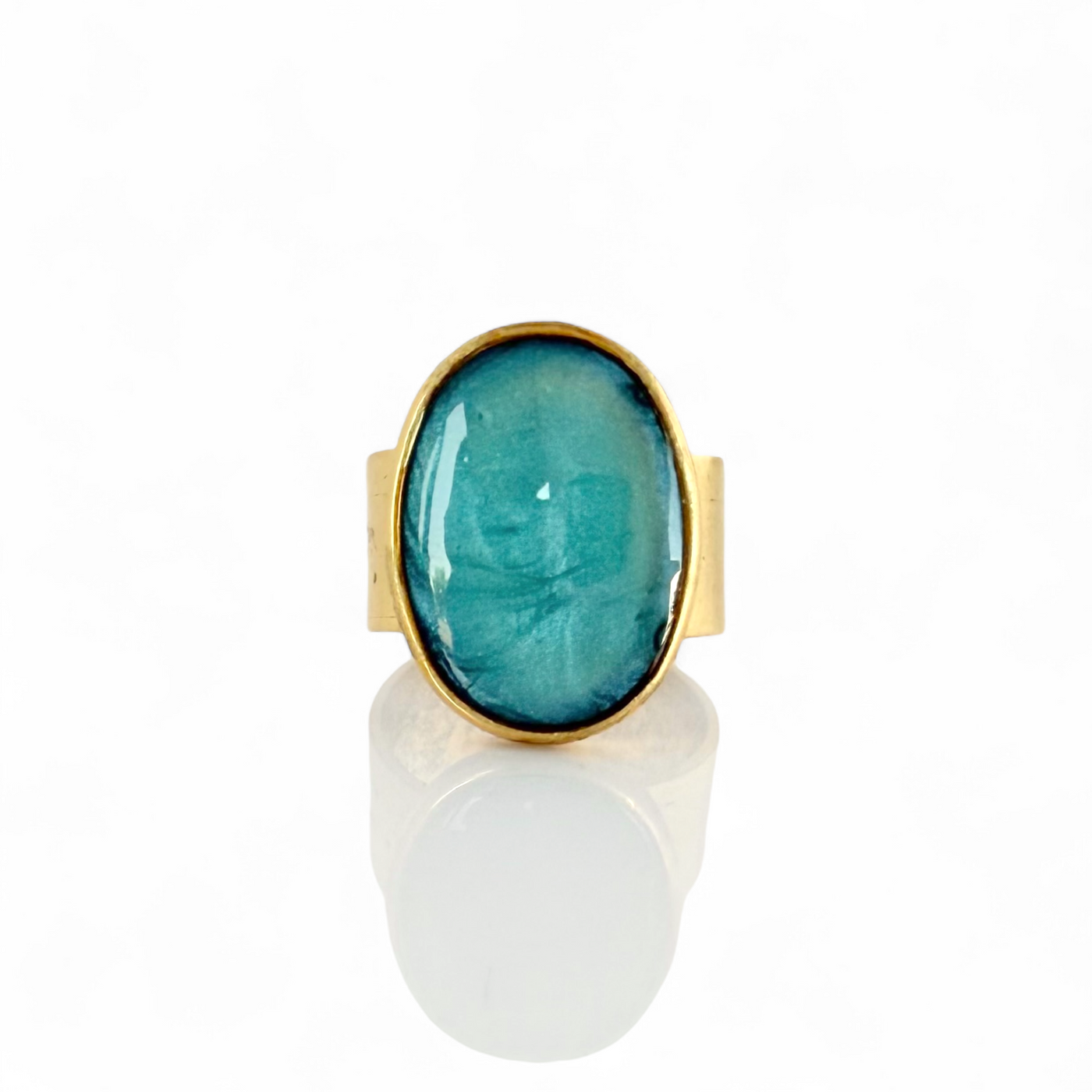 St. Tropez Ovale Ring - Sea Glass - Gold