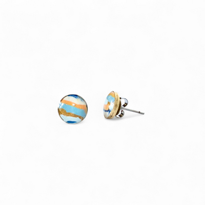 Mini Round Stud Earrings - Summer Sunset