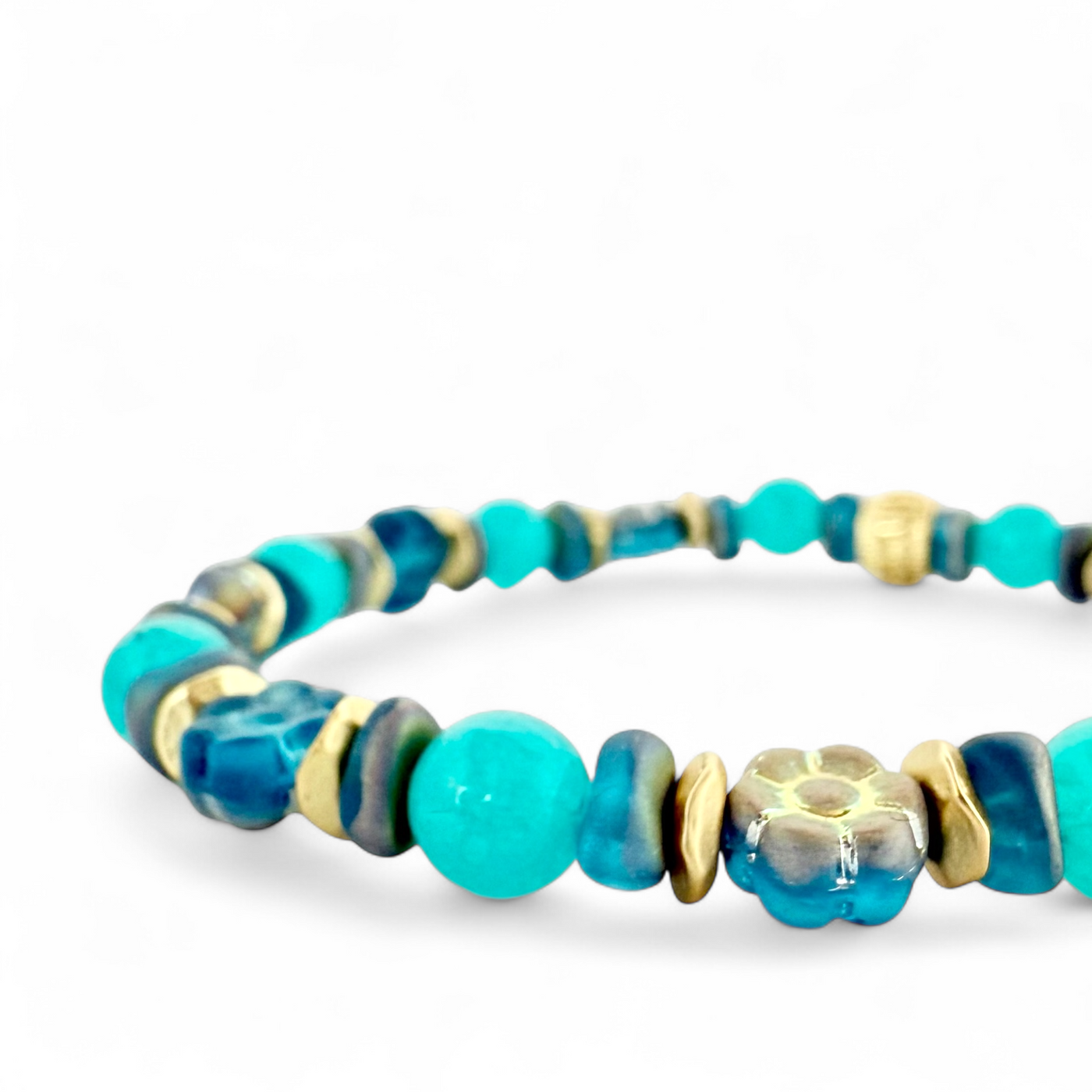 Mini Flowers Ocean Turquoise