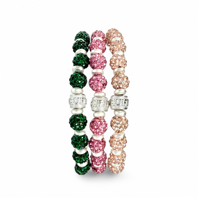 Emerson Lane Trio - Pink + Rose Gold + Emerald with Silver