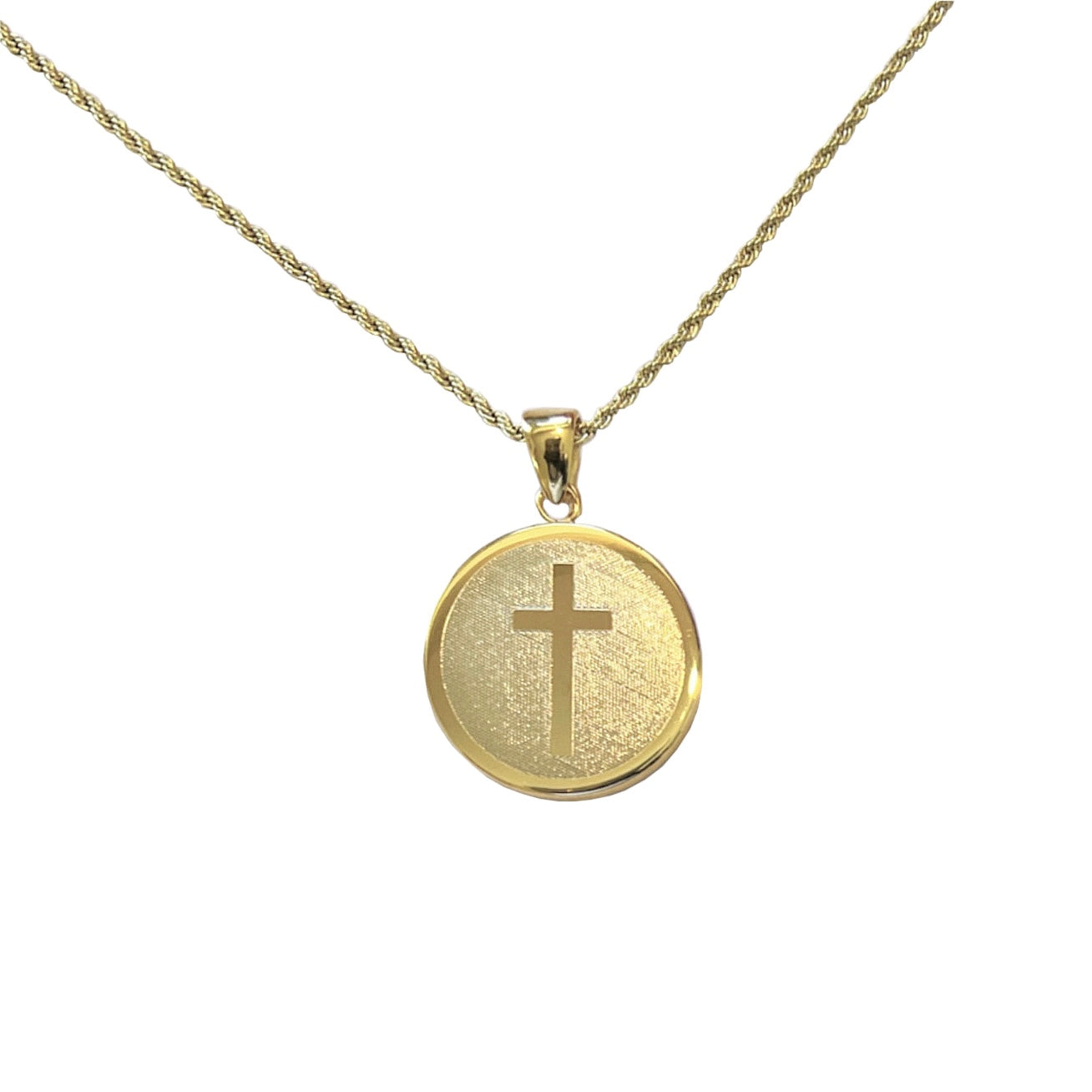 Jesse Engraved Cross Necklace - Gold