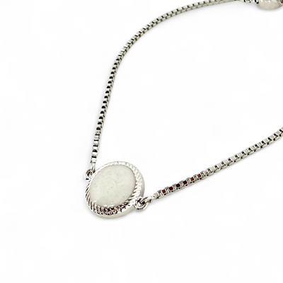 Olivia Marie Slider - Pearlized White - Silver