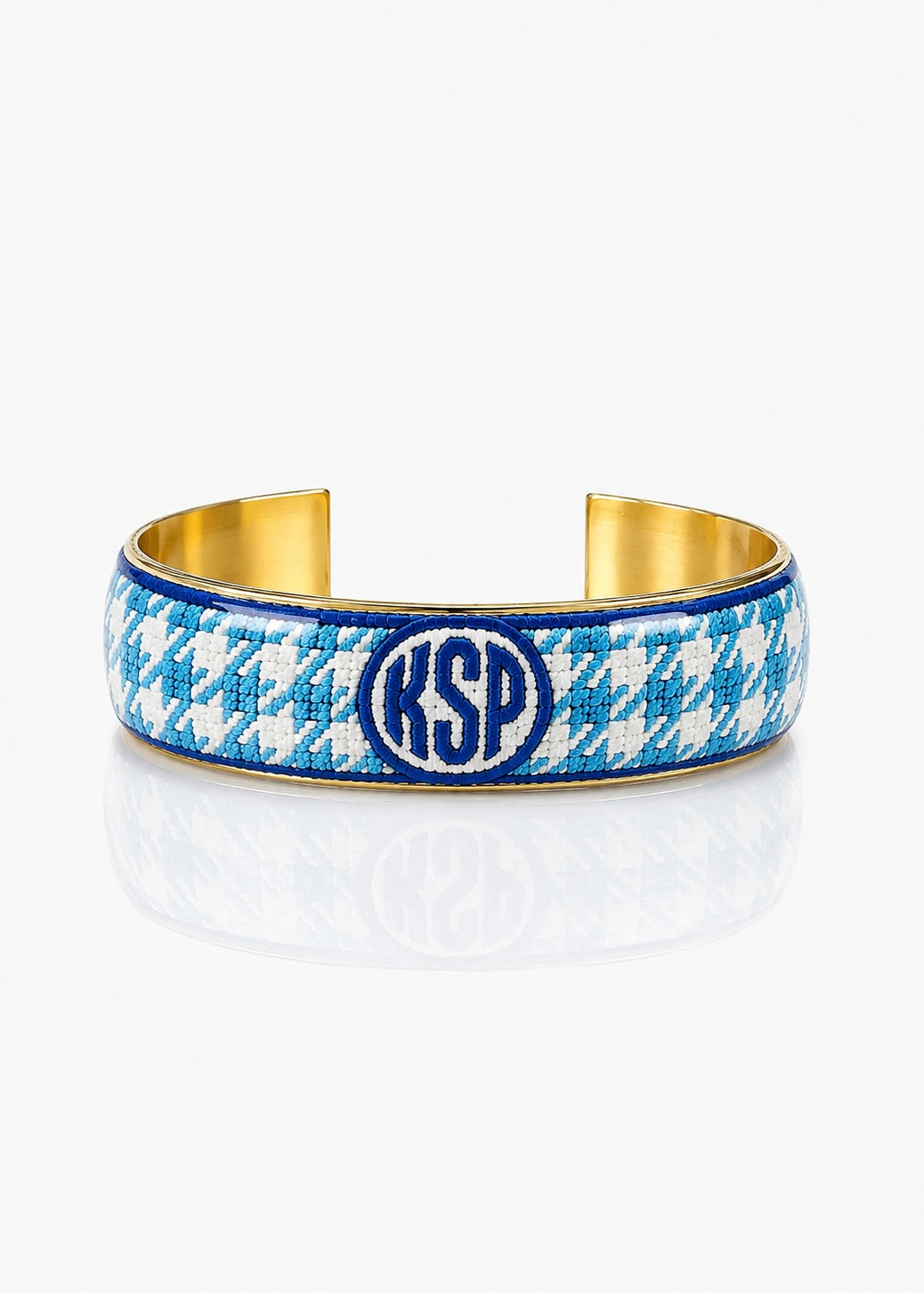 Art Deco Monogram - Houndstooth Turquoise