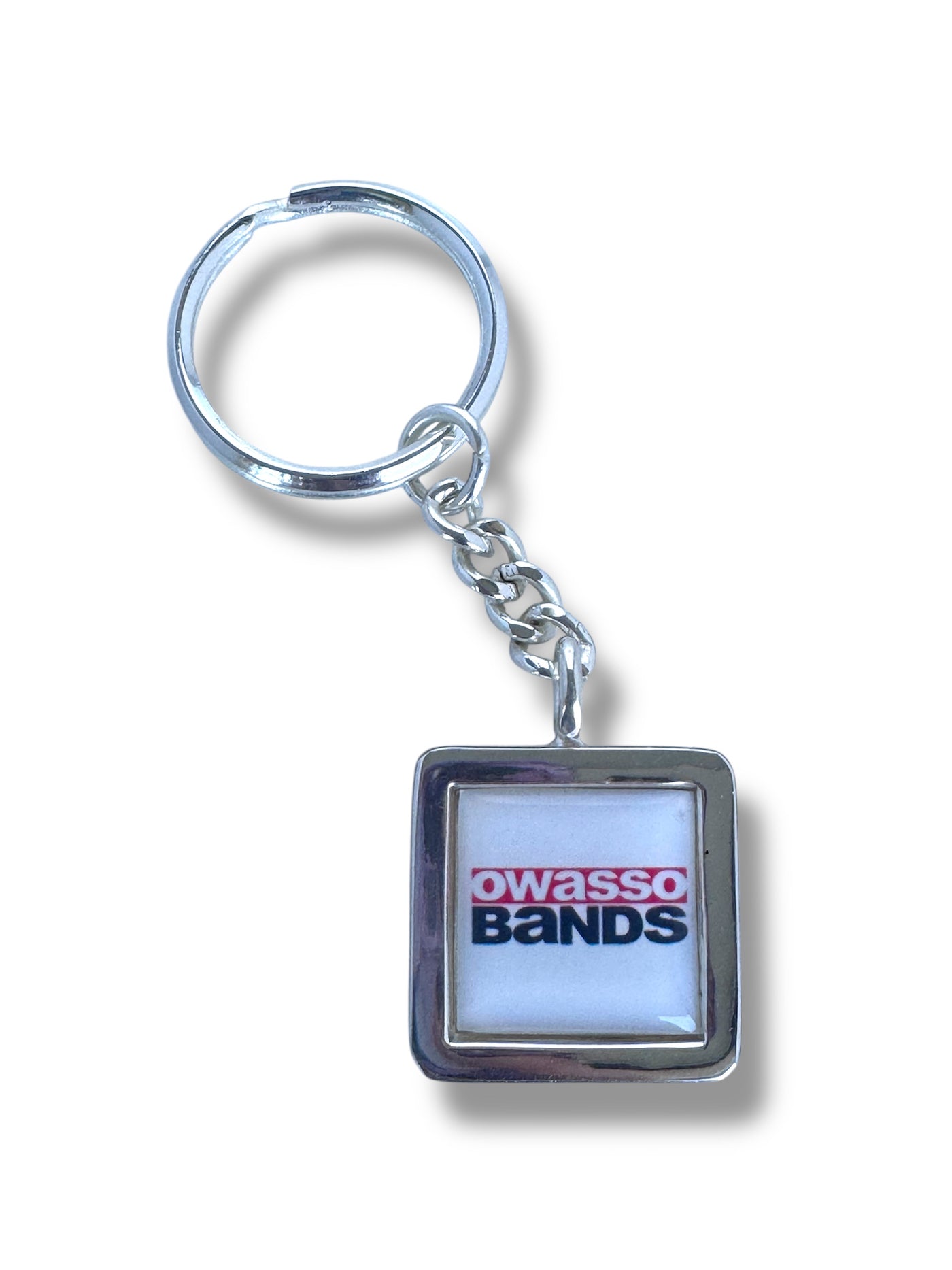 Owasso Bands Keychain - Silver