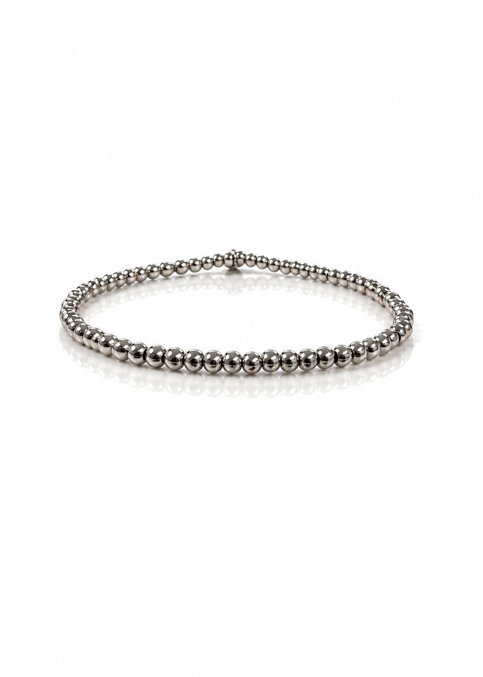 3mm Silver Chloe Ann stainless steel beaded bracelet