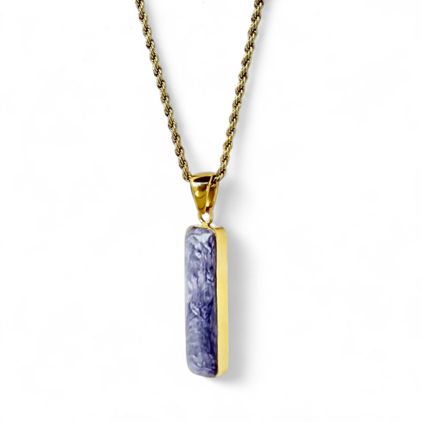 Vertical Necklace Gold - Lavender