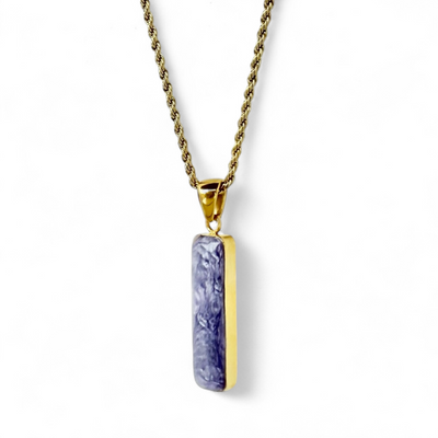 Vertical Necklace Gold - Lavender