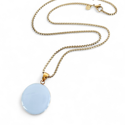 Round 1" Pendant Gold Necklace - Periwinkle