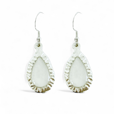 Frances Earrings - Pearl White - Silver