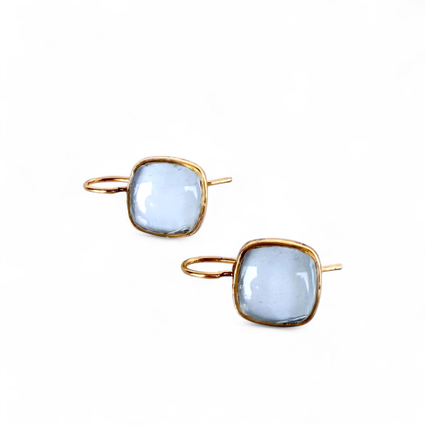 Square Drop Earrings - Periwinkle - Gold