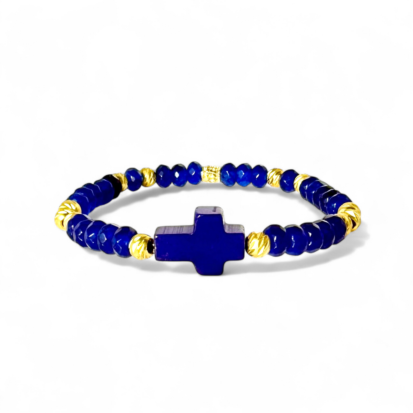 Cross Ornate Cobalt- Gold