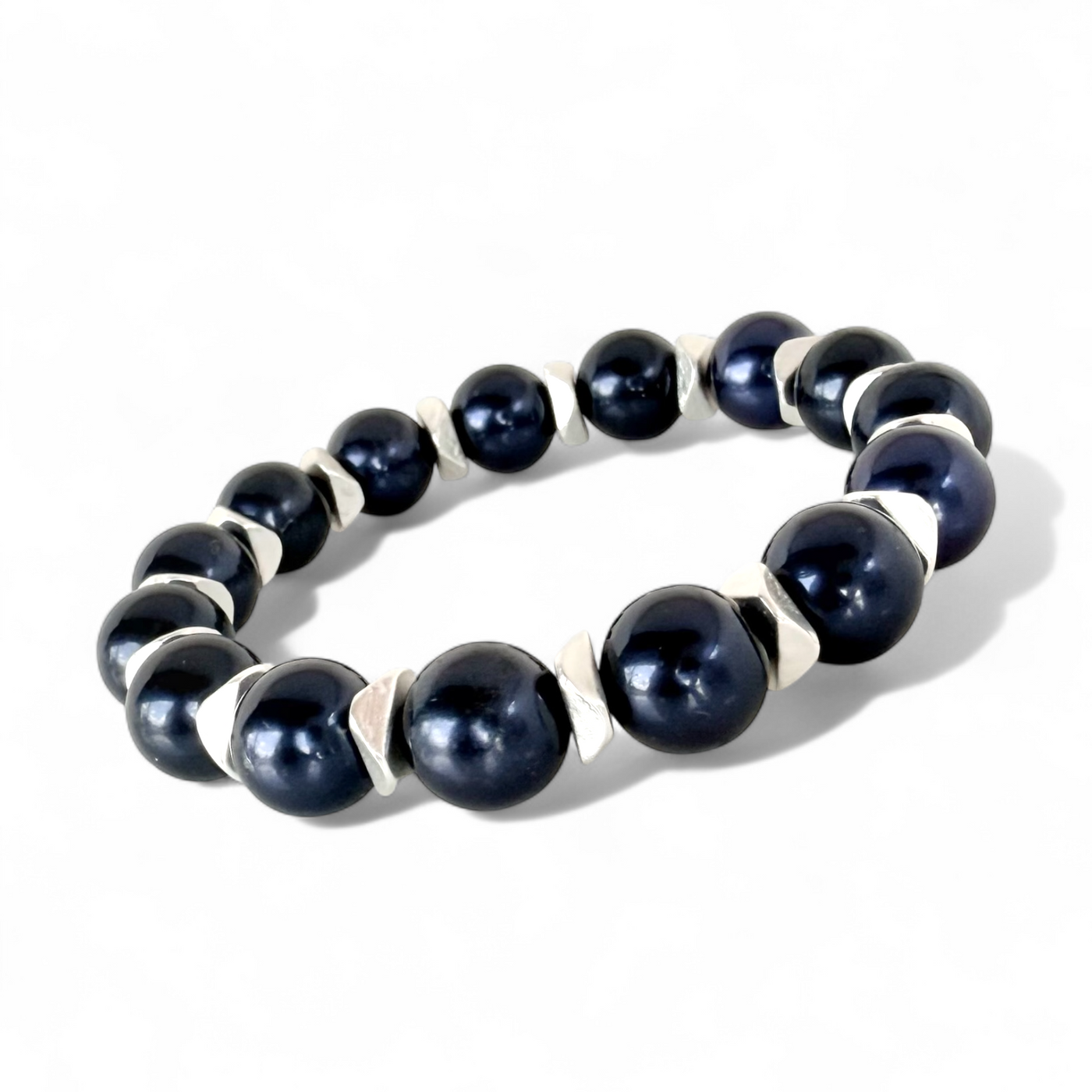 Boleyn Pearl - Navy -Silver