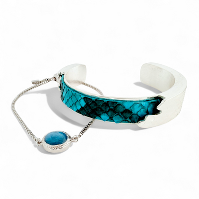 Olivia Marie Slider - Pearlized Turquoise - Silver