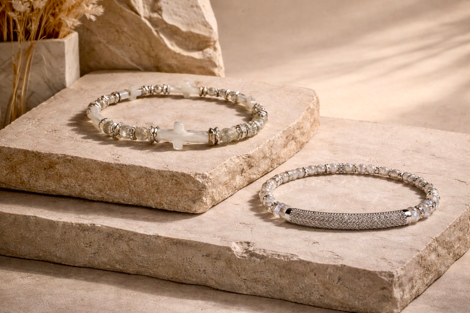 Ever True Quint Pearl Cross Silver