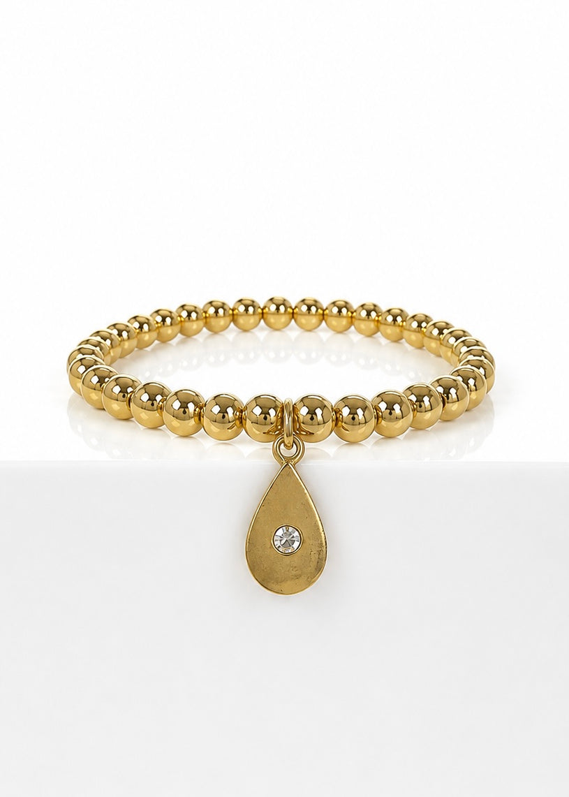 Gold 6mm Chloe Ann Teardrop Charm, front view