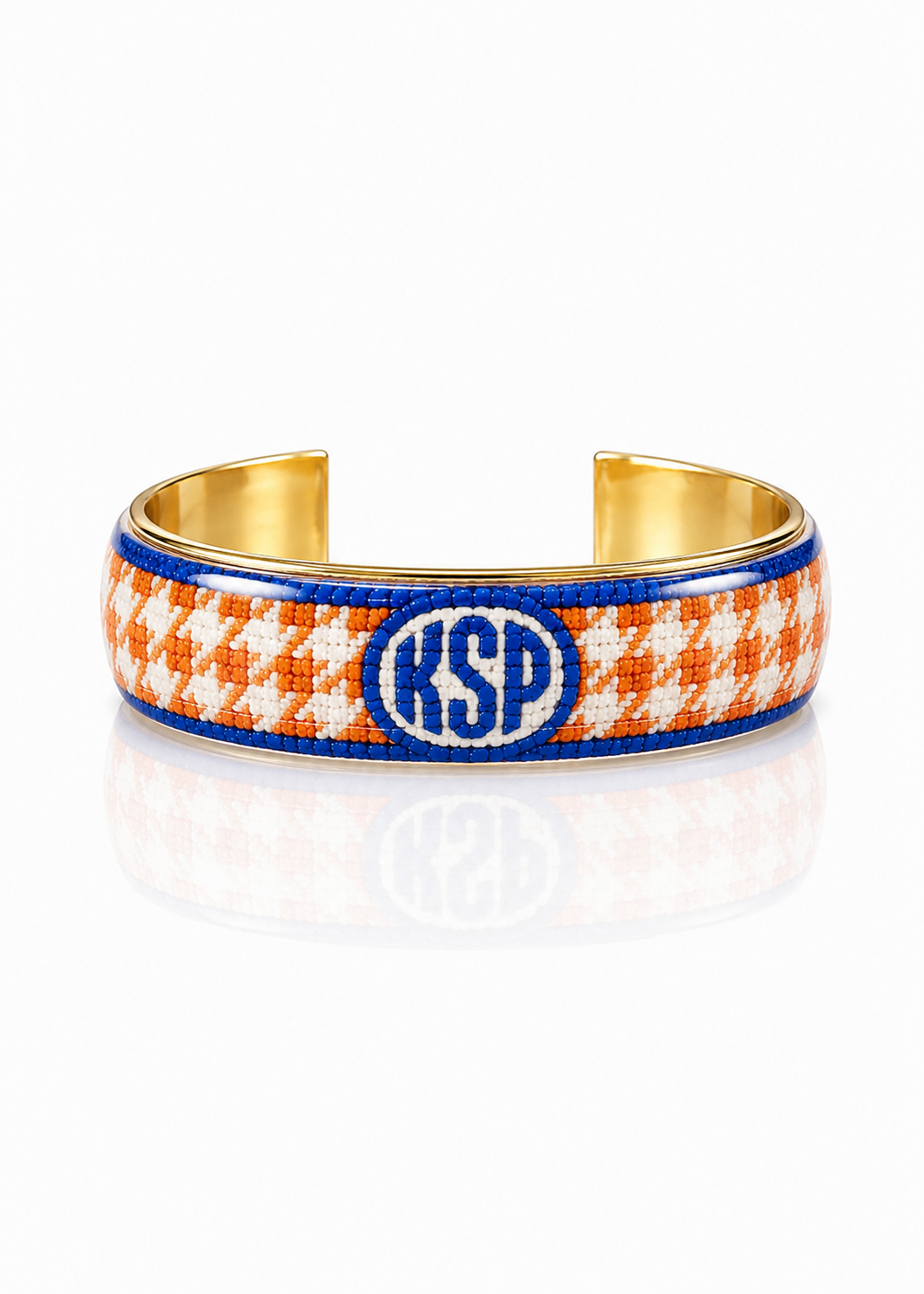 Art Deco Monogram - Houndstooth Orange