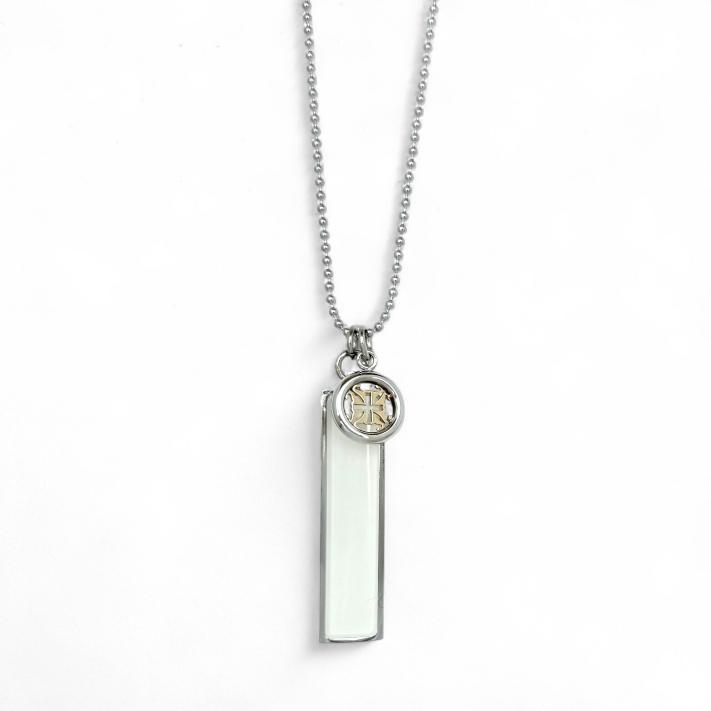 Sawyer Necklace Silver - Soft White