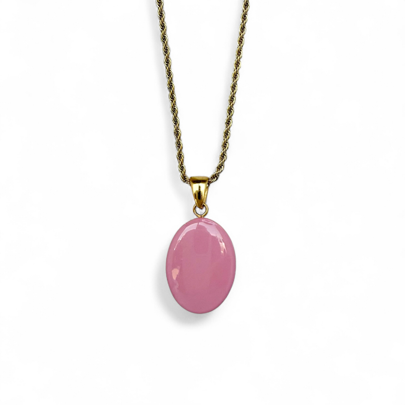 St. Tropez Necklace - Oval - Peony Blush - Gold