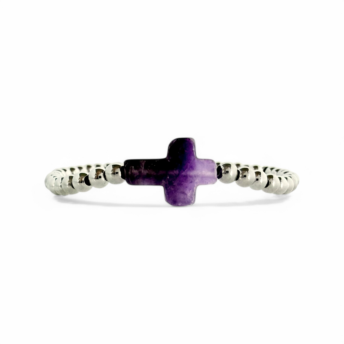 Gemstone Cross - Amethyst with Silver