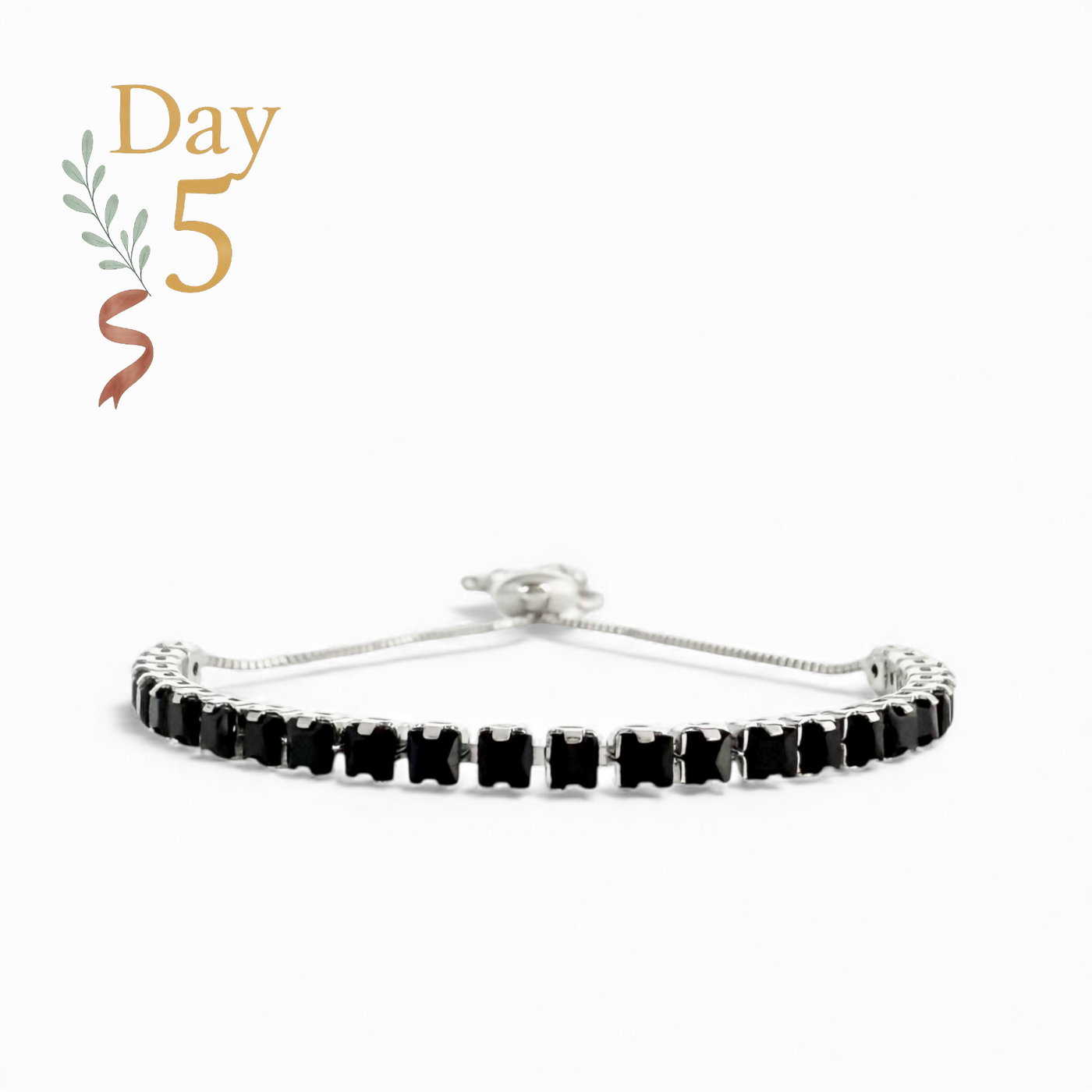 Day 5: Sloane Cushion Cut - Slider - Black - Silver + Santa Pouch