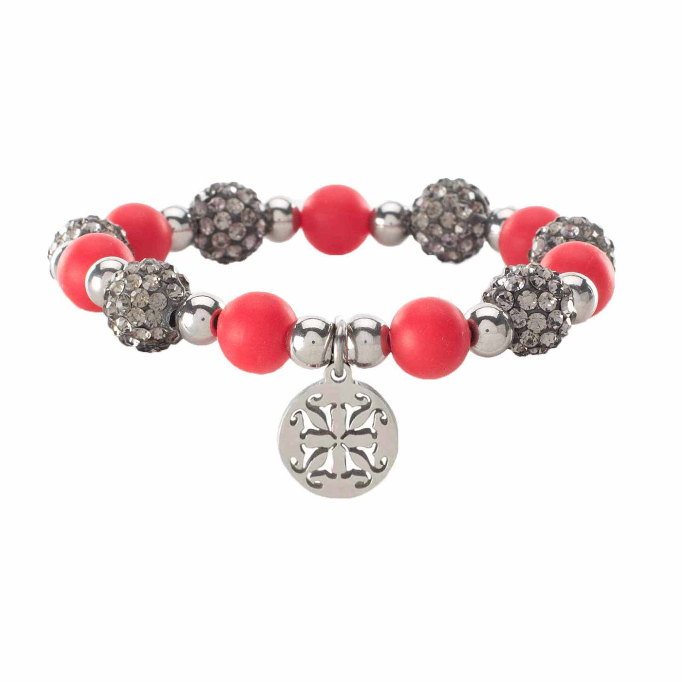 Owasso Red/Pewter Beaded - Silver