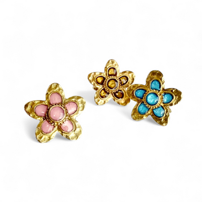 St. Tropez Quinpetal Ring - Sea Glass - Gold