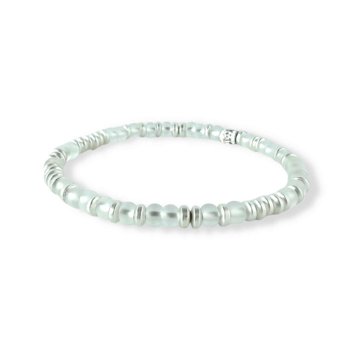 Mary Kate - Soft White with Silver