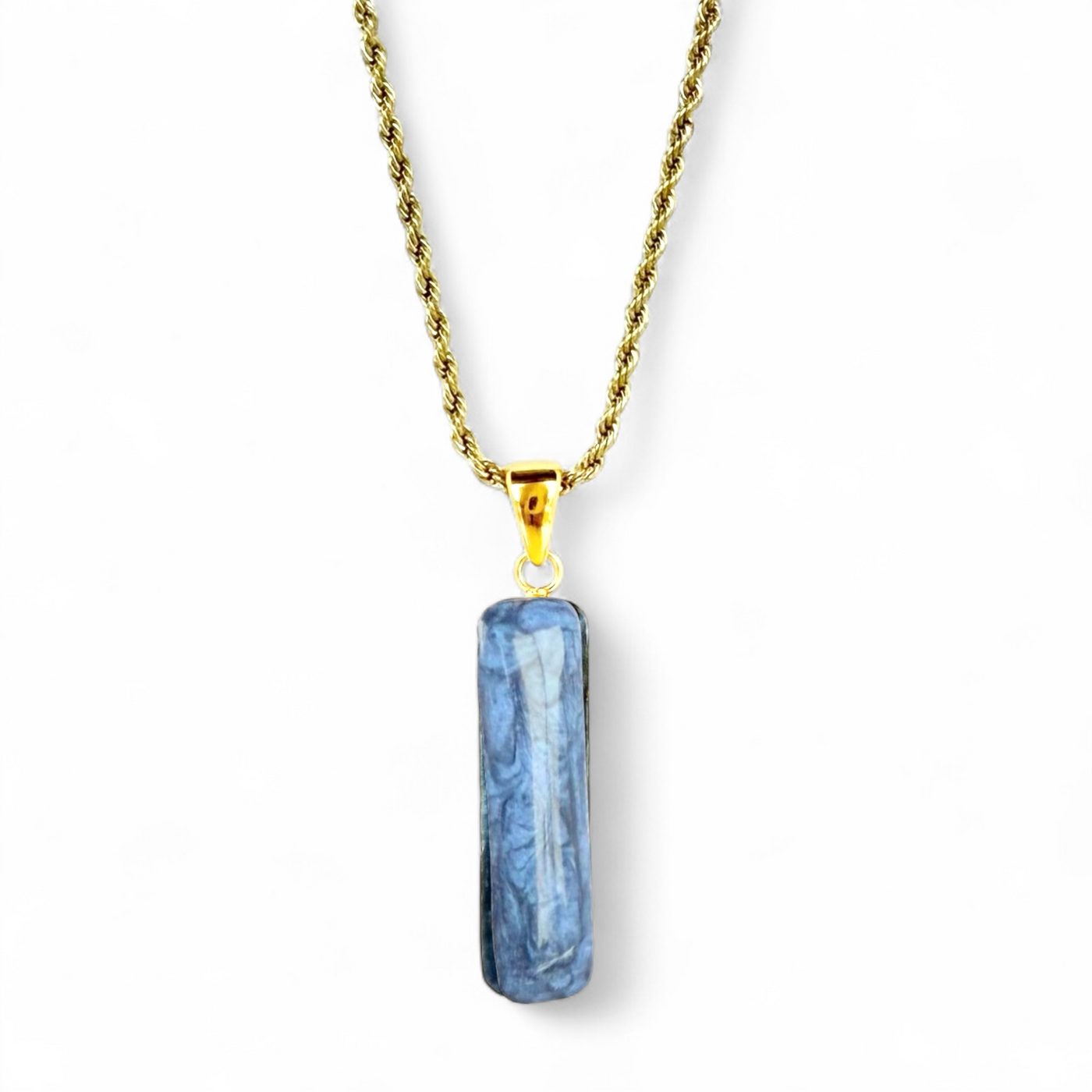 Vertical Necklace Gold - Blue