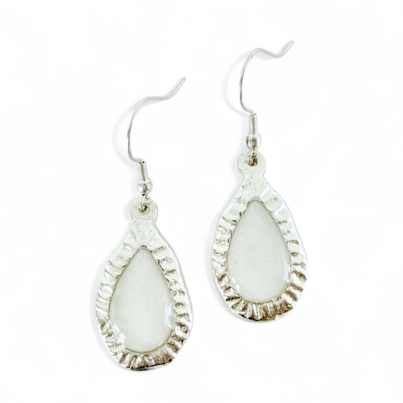 Frances Earrings - Pearl White - Silver