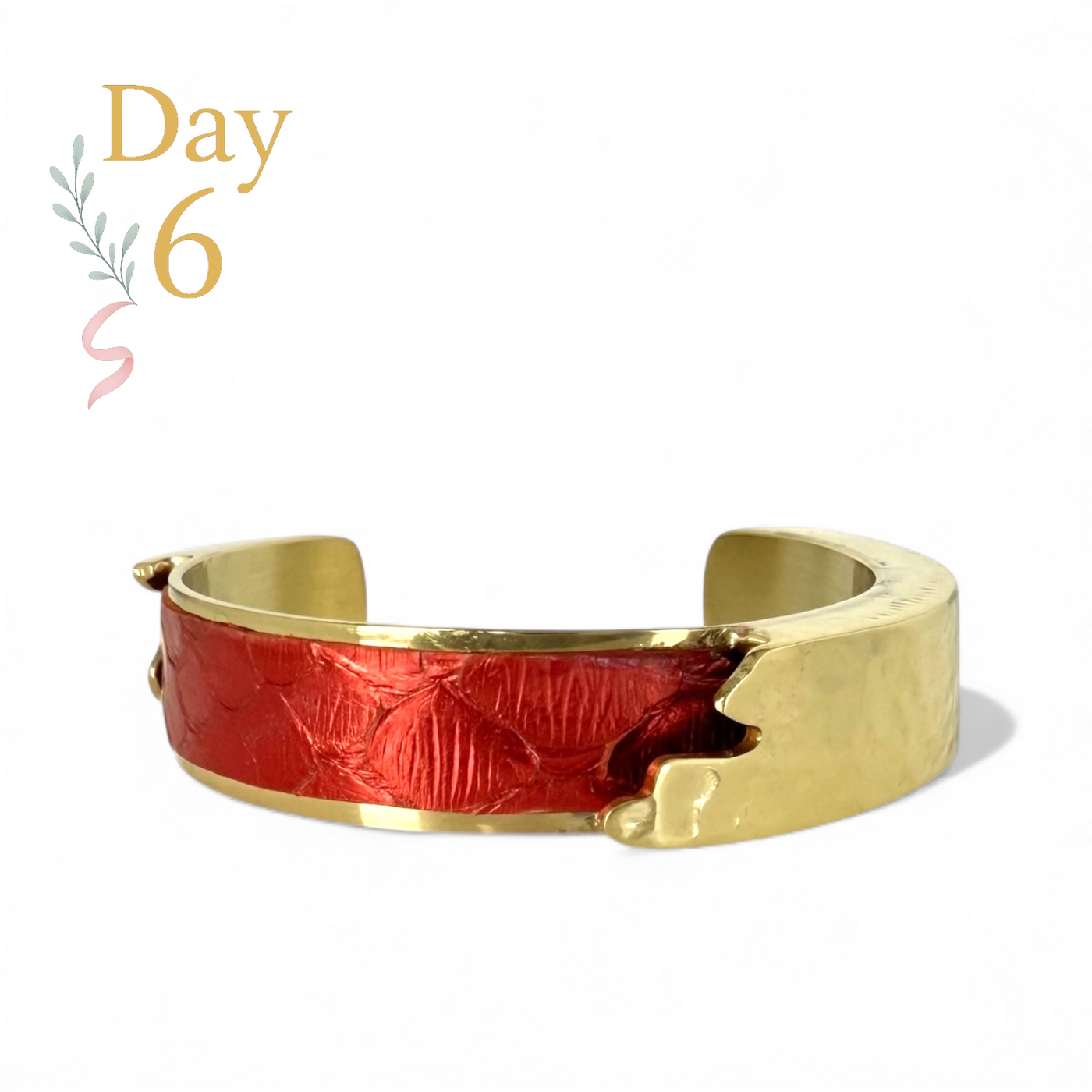 Day 6: Dallas .5 Red Metallic Python - Gold + Santa Pouch