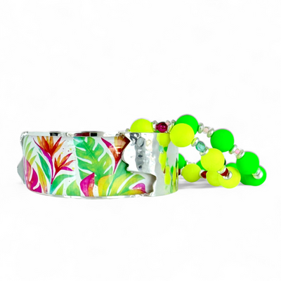 Tropical Spritz - 1.0" Dallas Art Deco in Silver