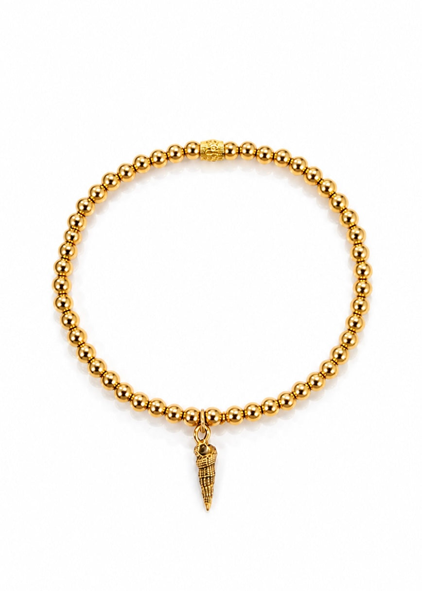 Gold 4mm Chloe Ann Spiral Shell Charm