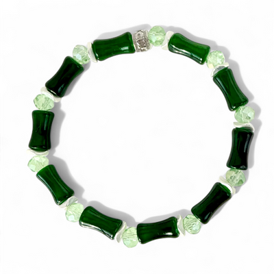 Bamboo Bling - Emerald & Light Green