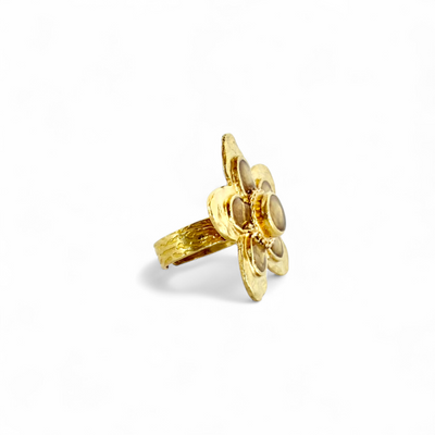 St. Tropez Quinpetal Ring - Forsythia - Gold