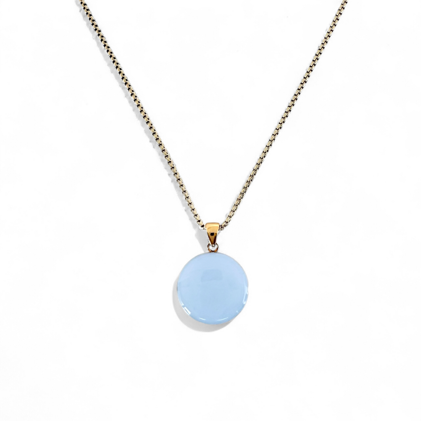 Round 1" Pendant Gold Necklace - Periwinkle