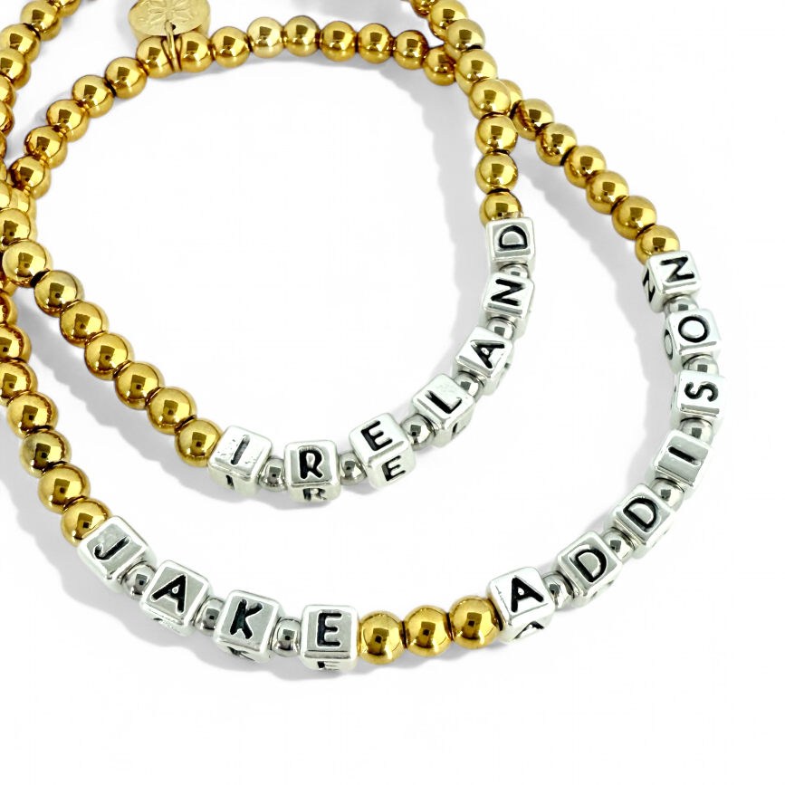 Custom Beaded Block - Two Words - *Backorder - Ship beginning of May
