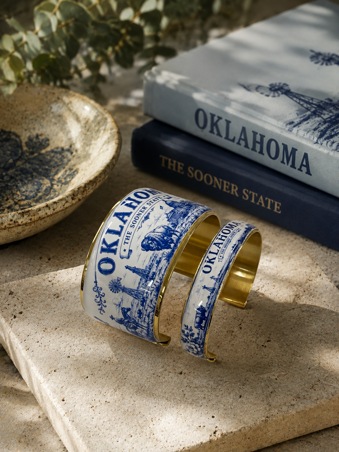 Art Deco  - Oklahoma Blue Toile (Gold)