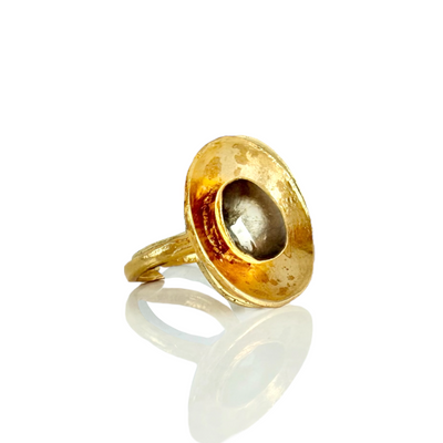 Halo Ring - Gray - Gold