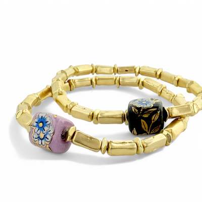 Petals - Black with Gold