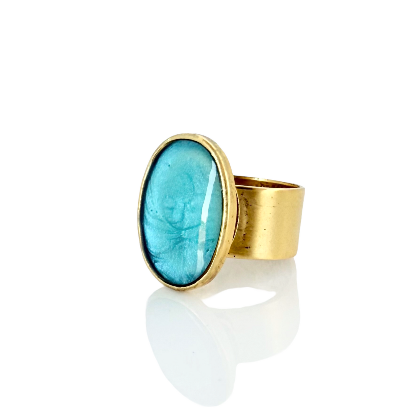 St. Tropez Ovale Ring - Sea Glass - Gold