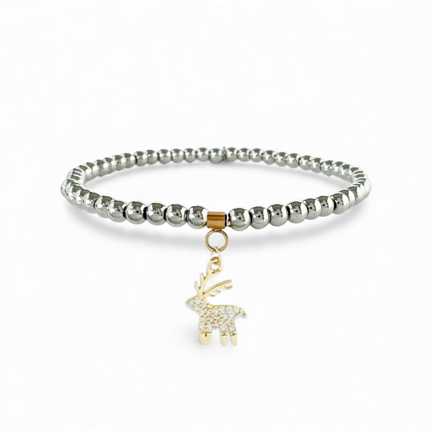 Day 3: Mini Pave Reindeer Pendant - Gold + Santa Pouch