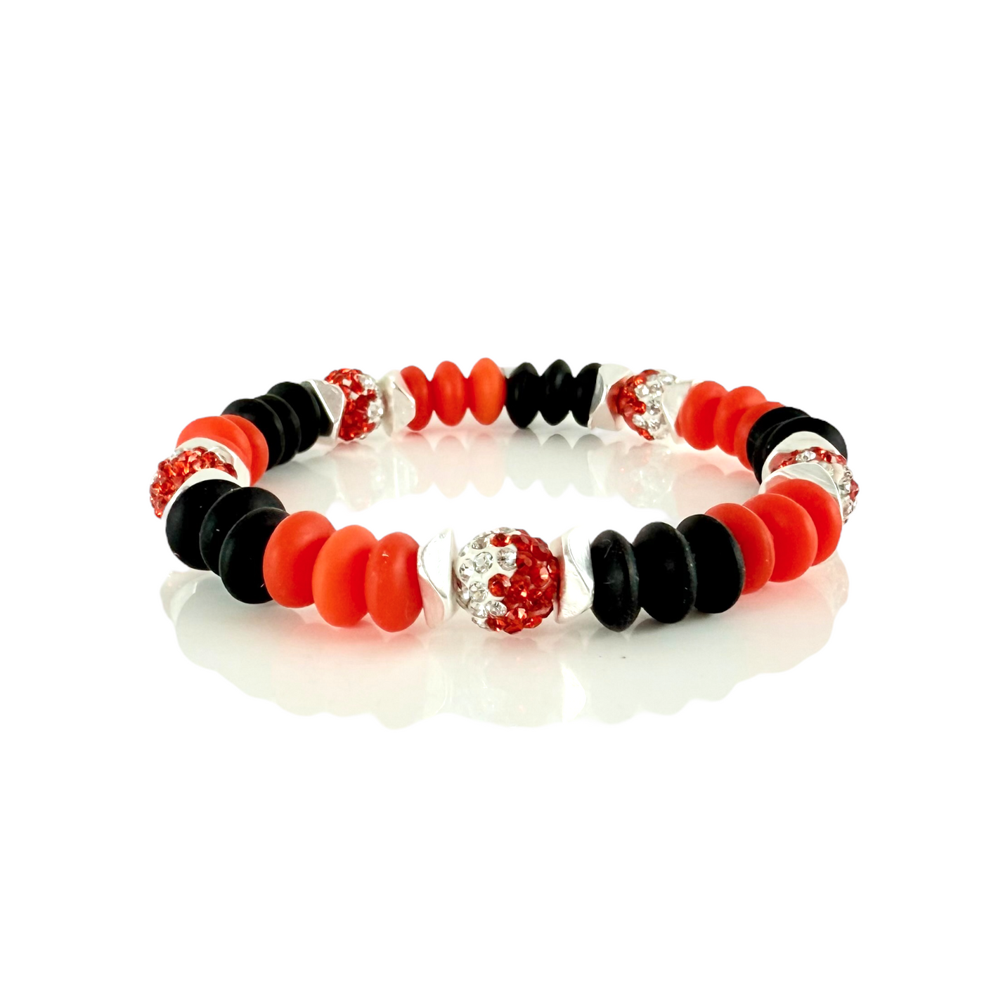 Varsity Black, Orange & White - Silver