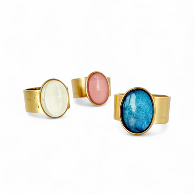 St. Tropez Oval Ring - Peony Blush - Gold