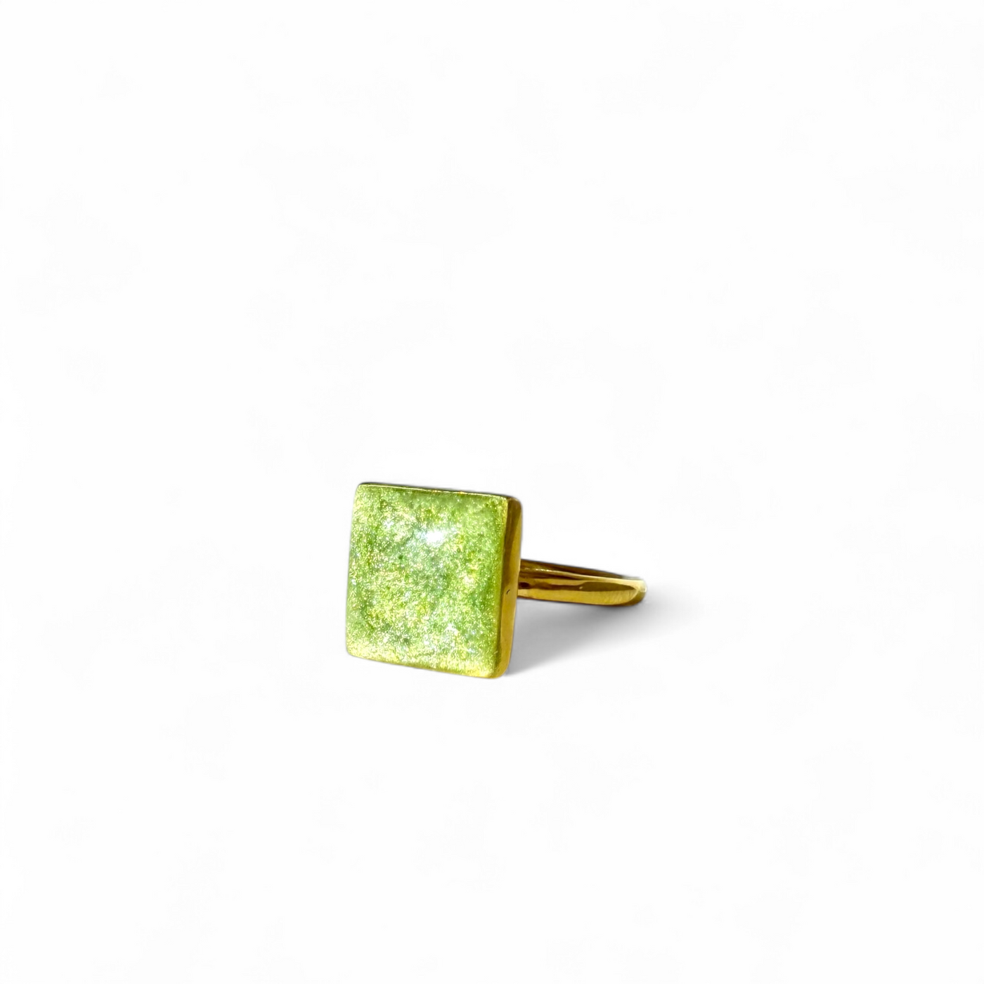 Enchanted Green Square Ring - Gold