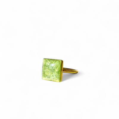 Enchanted Green Square Ring - Gold