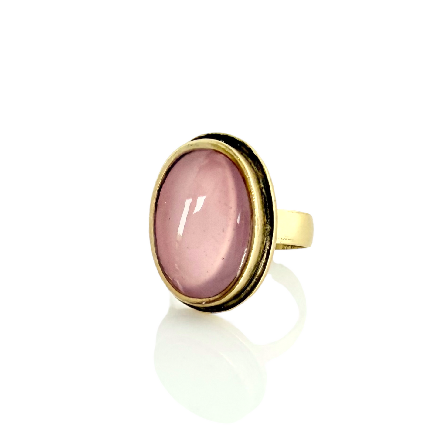 St. Tropez Double Oval Ring - Peony Blush - Gold