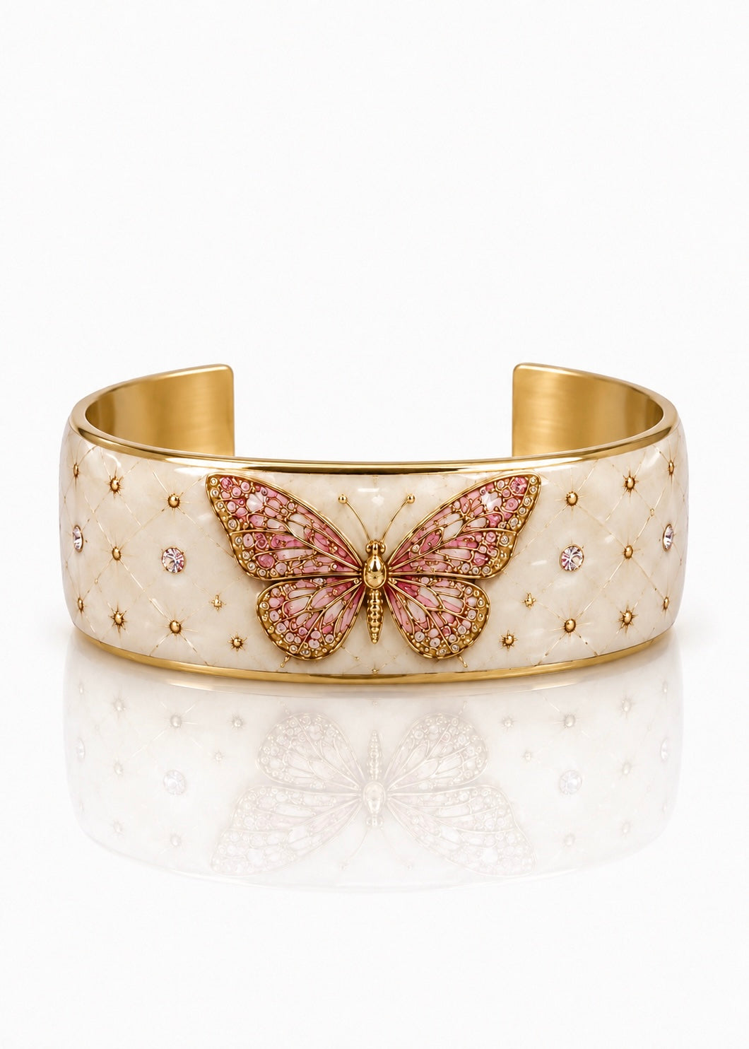The Dolly Art Deco Collection - Pink Diamond Butterly (1 inch)