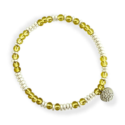 Mary Kate - Light Yellow with Silver